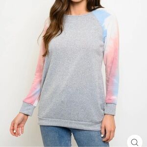 𝅺LADIES long sleeve tie dye sleeves top